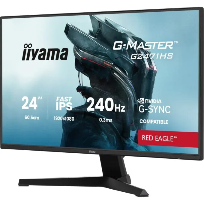 iiyama G-MASTER - G2471HS-B1 - 60.5 cm (23.8") 1920×1080 FHD 16:9 Fast IPS 0.3 ms (MPRT) 240 Hz HDMI 2.0 ×2 DisplayPort 1... — image 2