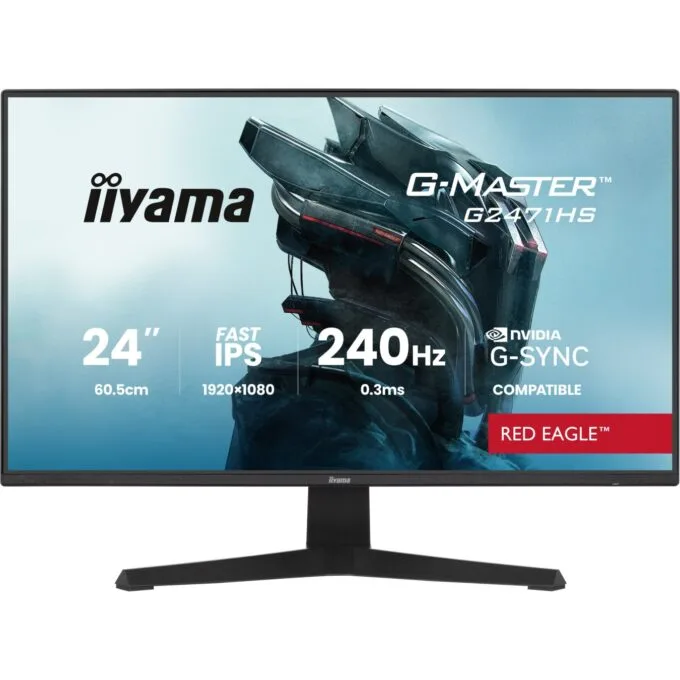 iiyama G-MASTER - G2471HS-B1 - 60.5 cm (23.8") 1920×1080 FHD 16:9 Fast IPS 0.3 ms (MPRT) 240 Hz HDMI 2.0 ×2 DisplayPort 1... — image 1
