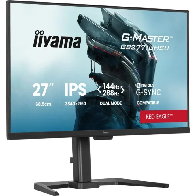 iiyama G-MASTER - GB2771UHSU-B1 - 68.6 cm 27' (3840×2160) 16:9 IPS 0.8 ms 144 Hz HDMI 2.1 ×2 DisplayPort 1.4 USB Hub VESA — image 3