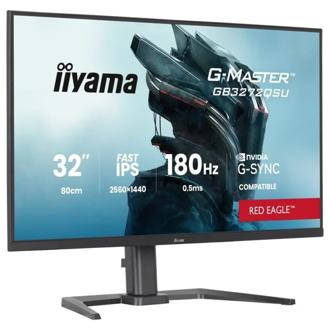 iiyama G-MASTER - GB3272QSU-B1 - 80 cm (31.5"), 2560x1440, 16:9 IPS, 0.5 ms, 180 Hz, HDMI ×2, DisplayPort, USB-Hub, VESA — image 4