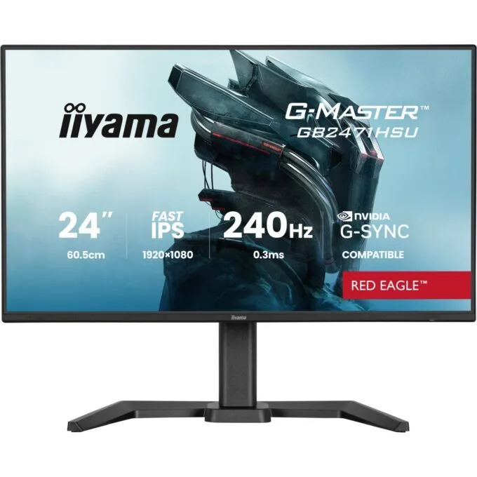 iiyama Monitor - GB2471HSU-B1 - 60.5 cm 23.8" (1920×1080) 16:9 Fast IPS 0.3ms (MPRT) 240 Hz HDMI 2×DisplayPort USB-C VESA 100 — image 1