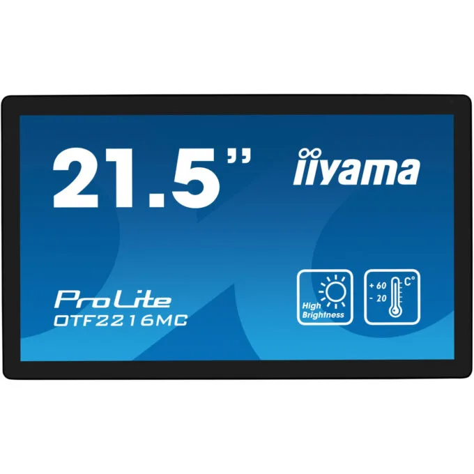 iiyama OTF2216MC-B1 - 21.5" Full HD High-Brightness PCAP Touchscreen (Black) - HDMI, DisplayPort, USB — image 2
