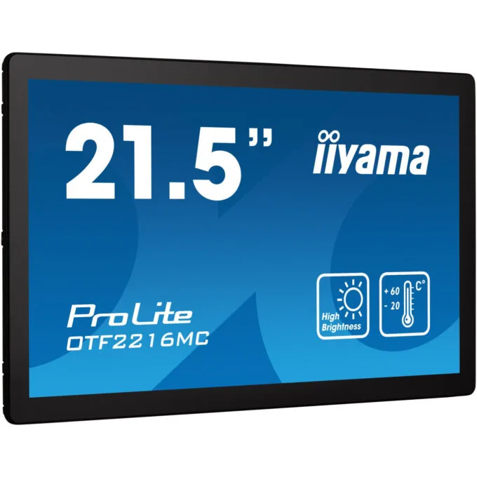 iiyama OTF2216MC-B1 - 21.5" Full HD High-Brightness PCAP Touchscreen (Black) - HDMI, DisplayPort, USB — image 1