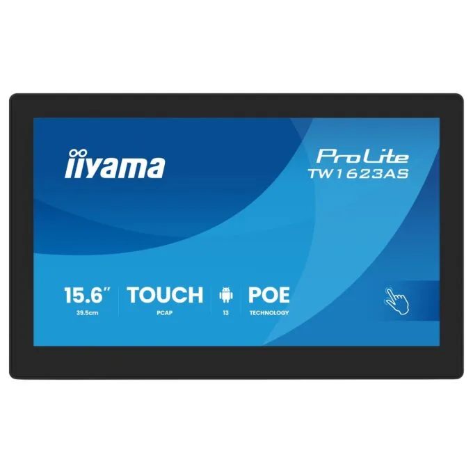 iiyama ProLite - TW1623AS-B3P - 39.5cm 15.6' (1920x1080) 16:9 IPS 30ms 60Hz HDMI USB LAN PoE VESA Speaker Black — image 2