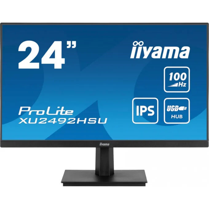 iiyama ProLite XU2492HSU-B6 - 23.8-inch IPS Full HD Monitor, 100Hz, HDMI+DP, 4x USB-A Hub, 2x2W Speakers, Black — image 2