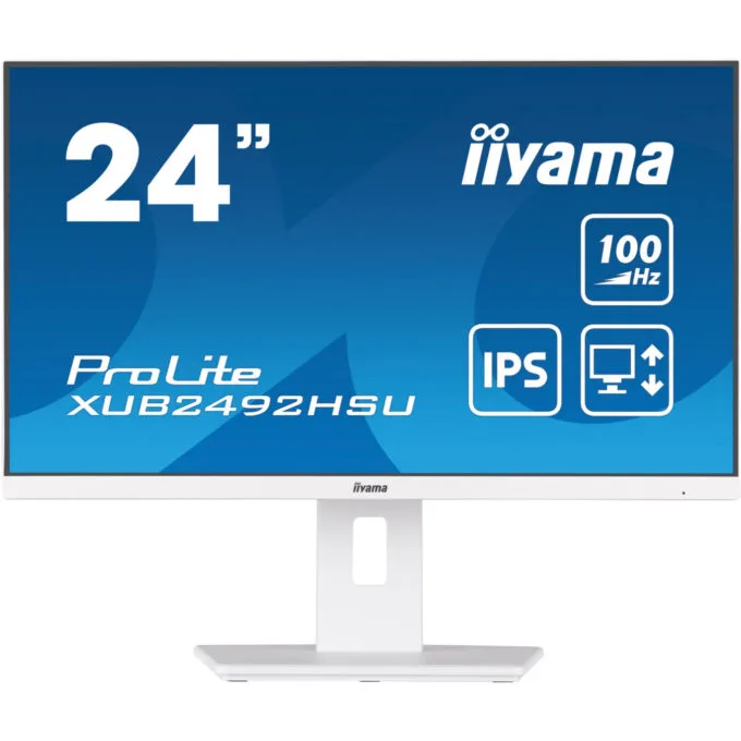 iiyama ProLite XUB2492HSU-W6 24" IPS FHD Monitor - White, 1080p, 100Hz, 0.4ms — image 2