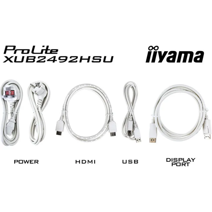 iiyama ProLite XUB2492HSU-W6 24" IPS FHD Monitor - White, 1080p, 100Hz, 0.4ms — image 4