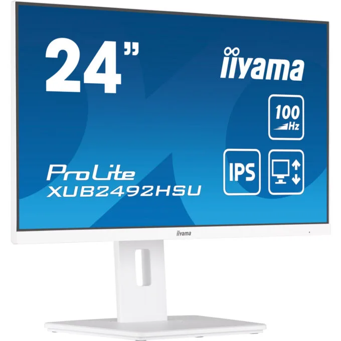 iiyama ProLite XUB2492HSU-W6 24" IPS FHD Monitor - White, 1080p, 100Hz, 0.4ms — image 1