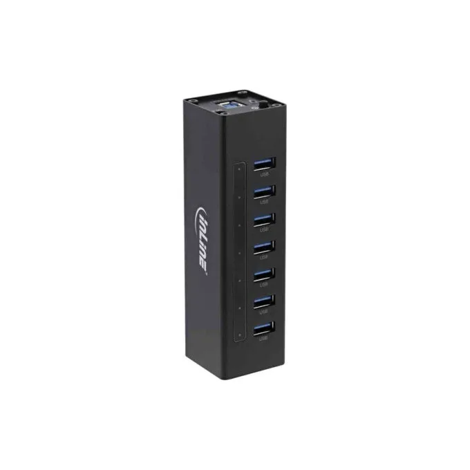 Inline 35395B USB 3.2 7-Port Aluminum Hub w/2.5A PSU Black — image 2