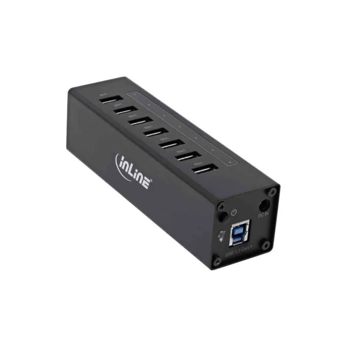 Inline 35395B USB 3.2 7-Port Aluminum Hub w/2.5A PSU Black — image 1