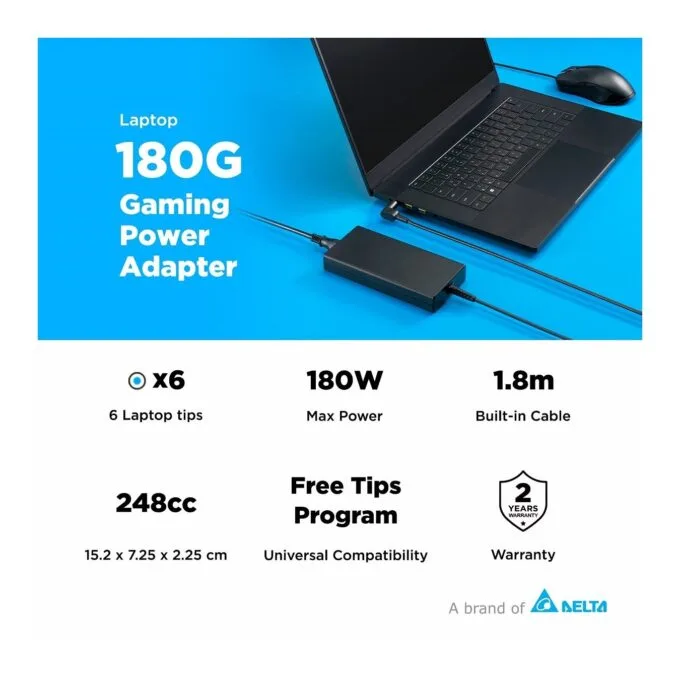 Innergie Laptop Power Adapter - 180G - 180W UK with 5 Laptop Tips — image 3