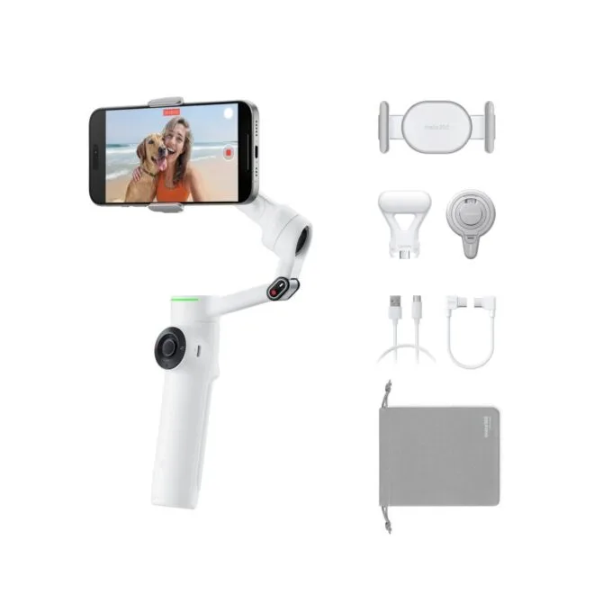 Insta360 Creator Bundle (White) Gimbal Stabilizer for Smartphone - Flow 2 Pro - AI-Powered — image 1
