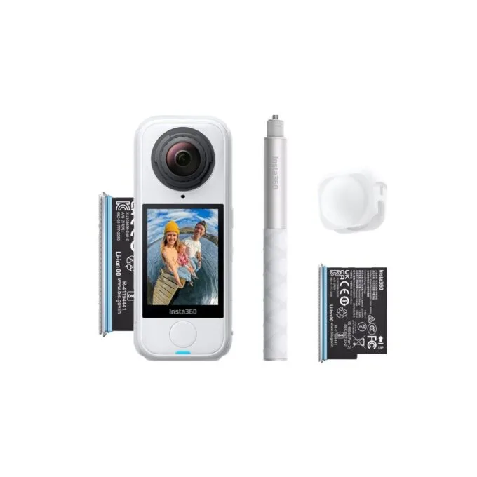 Insta360 Starter Bundle White - X4 Air - Lightweight 8K 360 AI Act Cam Selfie stick,2xbattery,lens cap — image 1