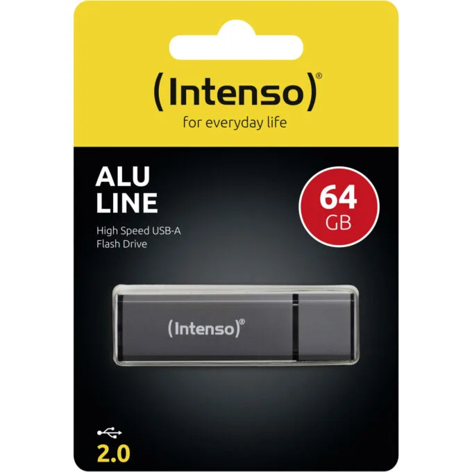 Intenso Alu Line USB Stick - 64GB - USB 2.0, Anthracite Aluminum — image 3