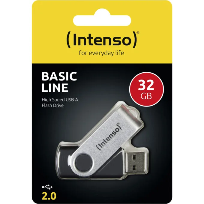 Intenso Basic Line USB Flash Drive - 32GB - USB 2.0 Swivel Keyring — image 3