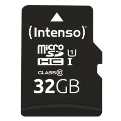 Intenso Micro SDHC 32GB - 3424480 - Performance 1, Class 10 UHS-I U1, Black, with SD Adapter