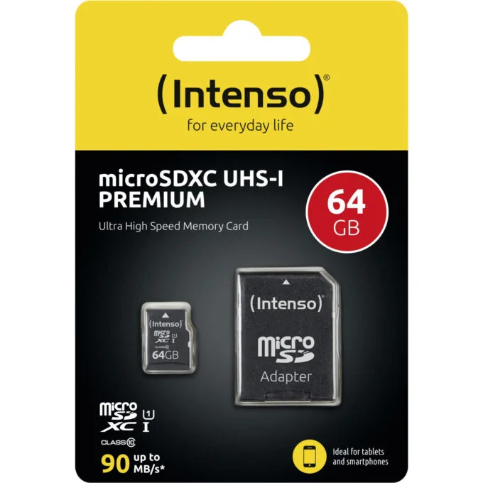 Intenso microSDXC 64GB UHS-I U1 Class 10 – 90 MB/s (Model 3423490) – Blister Pack — image 2