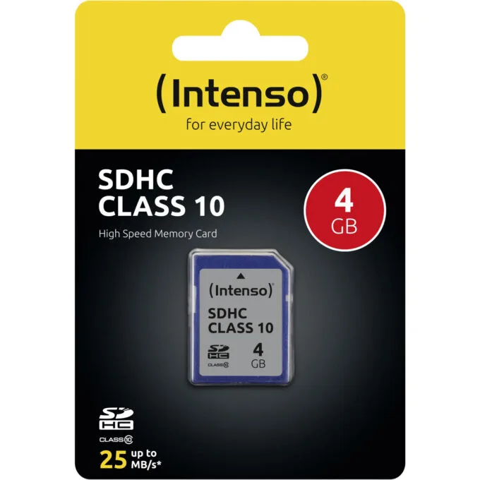 Intenso SDHC Card - 3411450 - 4 GB, Class 10, 25 MB/s, Black — image 2