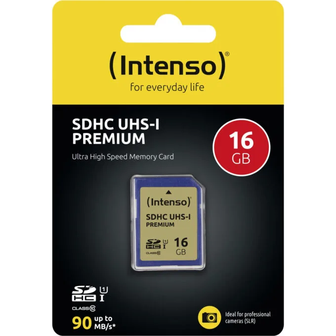 Intenso SDHC Memory Card 16GB - Model 3421470 - Blue, Class 10 UHS-I (U1), 90MB/s — image 2