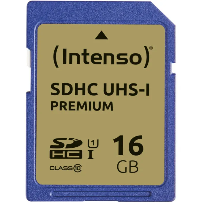 Intenso SDHC Memory Card 16GB - Model 3421470 - Blue, Class 10 UHS-I (U1), 90MB/s — image 1