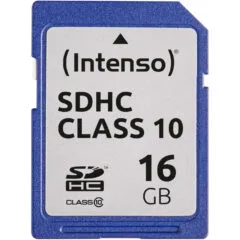 Intenso SDHC Memory Card - 3411470 - 16GB, Class 10, 25 MB/s, Black