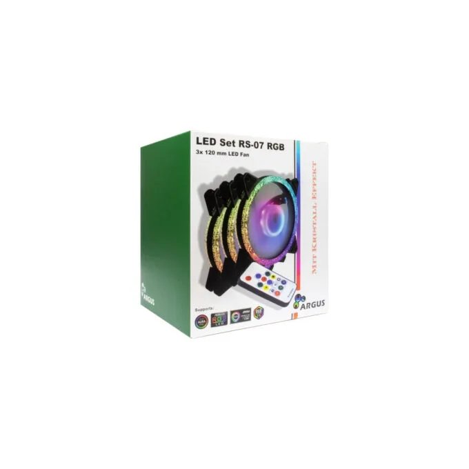 Inter-Tech Argus RS-07 RGB 120mm 3-Fan Set 900-1200 RPM — image 8