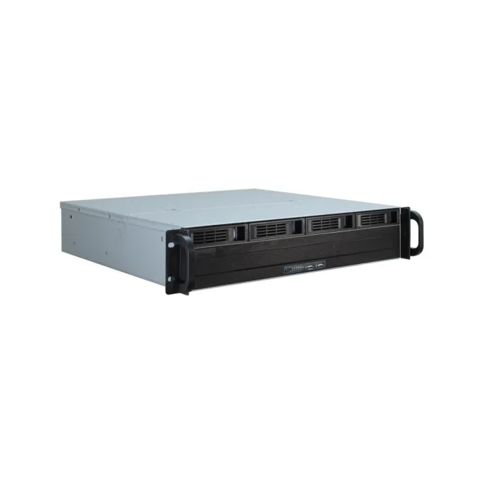 Inter-Tech IPC 2U-2404S - 2U Rackmount chassis - Black/Silver, Micro-ATX — image 1