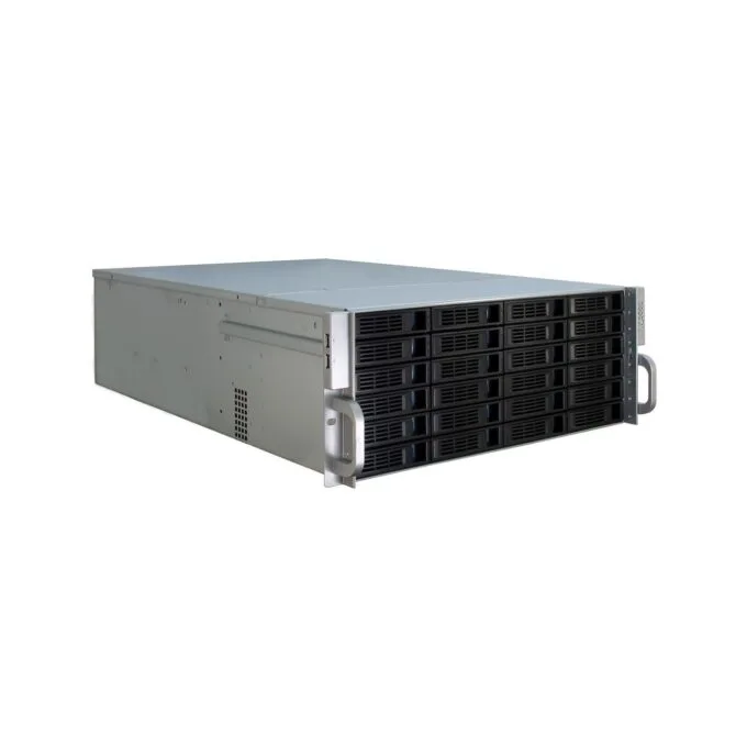 Inter-Tech Rack Server Chassis - 4U-4424 - Metall - Schwarz - Silber - ATX.EATX.EEB.Mini-ITX.uATX - 4U — image 1