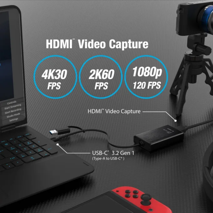 j5create Capture Card - JVA11 - HDMI to USB-C A 2K Windows Android — image 4