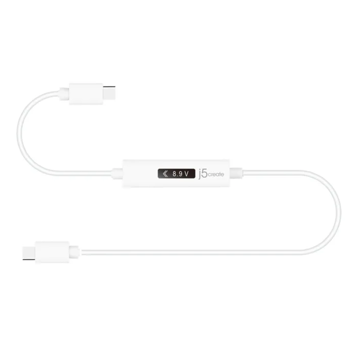 j5create JUCP14 USB-C to USB-C Cable w/ OLED Power Meter 100W 1.2m — image 3