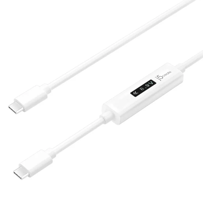 j5create JUCP14 USB-C to USB-C Cable w/ OLED Power Meter 100W 1.2m — image 1