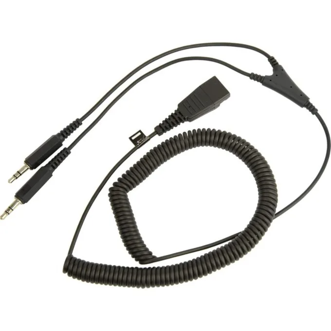 Jabra Anschlusskabel QD auf 2 x 3.5mm Klinke spiral — image 1