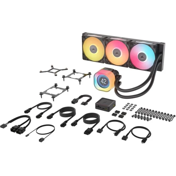 K CORSAIR WAK iCUE LINK TITAN 360 RX LCD AIO 360mm - 360RX LCD - 3x120mm PWM Fans — image 4