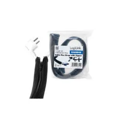 KAB0048 1m CABLE SLEEVE (ZIPPER), POLYESTER, OD:50mm, BLACK, LOGILINK