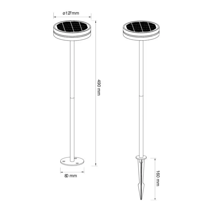 KELU Solar & USB Rechargeable Lamp - ARTU - IP54 140lm 3000mAh Black — image 7