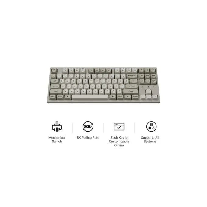 Keychron C1 Pro - C1PX-M1 - QMK VIA Mechanical Red Switch, 8K Polling Rate, Hot Swap, 80% US Retro RGB — image 2