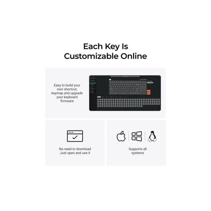 Keychron C1 Pro - C1PX-M1 - QMK VIA Mechanical Red Switch, 8K Polling Rate, Hot Swap, 80% US Retro RGB — image 5