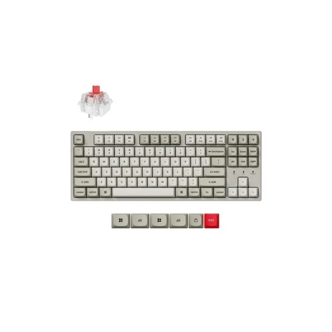 Keychron C1 Pro - C1PX-M1 - QMK VIA Mechanical Red Switch, 8K Polling Rate, Hot Swap, 80% US Retro RGB — image 1