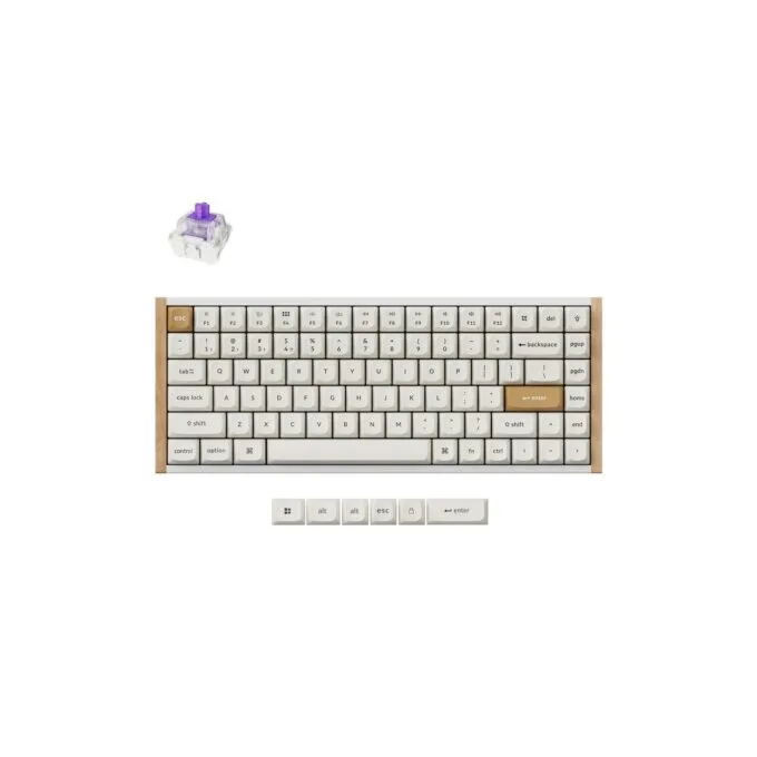 Keychron K2 HE K2H-Q1 75% Wireless Magnetic Hall Effect RGB Keyboard Wood White — image 1
