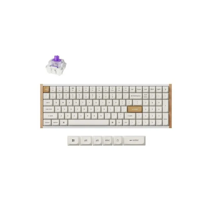 Keychron K4 HE K4H-Q1 Special Wood Edition White 96% US Hall Effect Keyboard — image 1