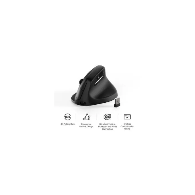 Keychron M5 Wireless 8K Ergonomic Mouse - Black — image 11