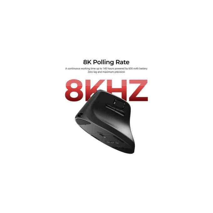Keychron M5 Wireless 8K Ergonomic Mouse - Black — image 9