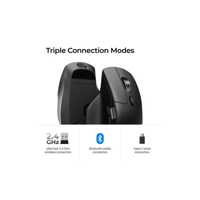 Keychron M6S-A72 Wireless Ergonomic Optical Mouse 1000Hz Black — image 3