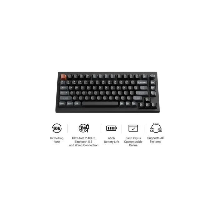 Keychron V1 Ultra V1U-D3 8K Wireless 75% Mechanical Keyboard Brown Switch RGB US — image 3