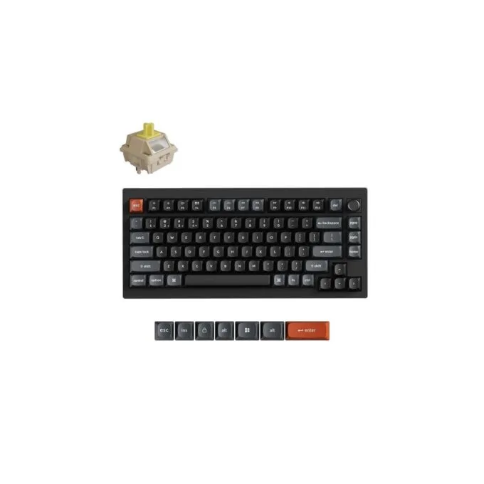Keychron V1 Ultra (V1U-D4) 8K Wireless 75% Mechanical Keyboard Banana Silk POM RGB US — image 1