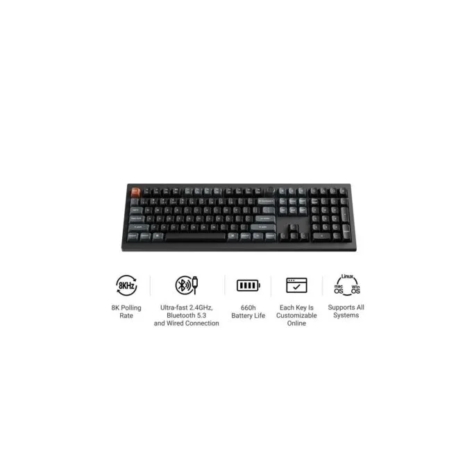 Keychron V6 Ultra (V6U-D4) 8K Wireless Mechanical Keyboard Banana Switch RGB 100% US — image 2
