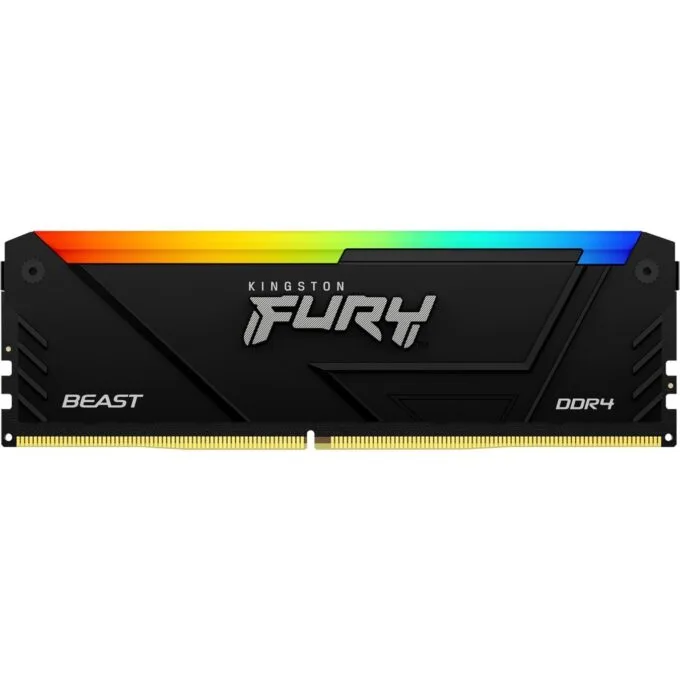 Kingston 32GB (2 x 16GB) DDR4 3600MT/s CL18 DIMM Kit, FURY Beast RGB, Heatsink — image 2