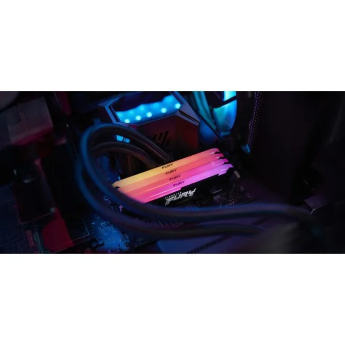 Kingston 32GB (2 x 16GB) DDR4 3600MT/s CL18 DIMM Kit, FURY Beast RGB, Heatsink — image 4