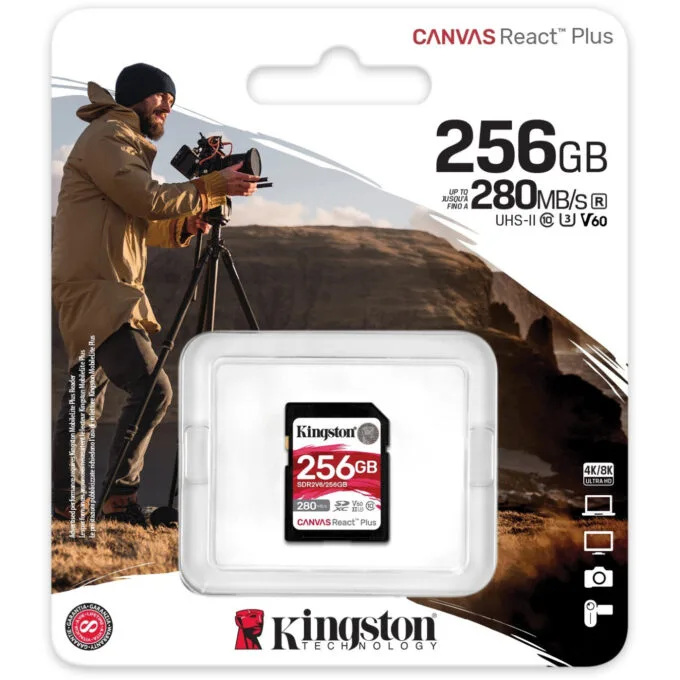 Kingston Canvas React Plus SDXC UHS-II 256GB - Black - 280MB/s Read, 150MB/s Write — image 3