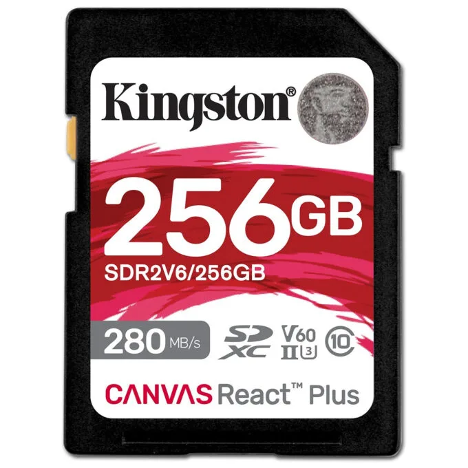 Kingston Canvas React Plus SDXC UHS-II 256GB - Black - 280MB/s Read, 150MB/s Write — image 1